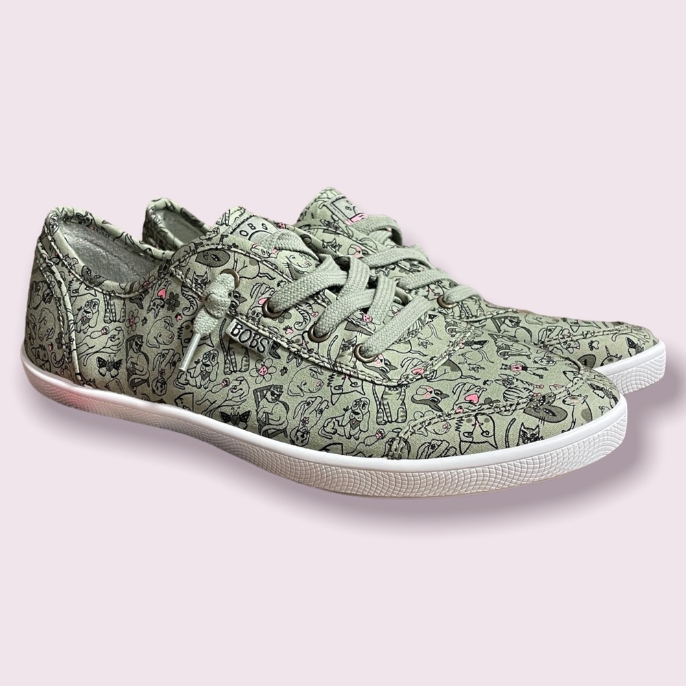 Bob’s by Skechers B Cute Paw House Olive Sneakers NWOT